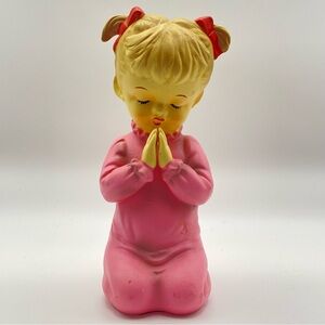 Vintage Norleans Japan Praying Girl Ceramic Collectible Retro Childhood Bedtime